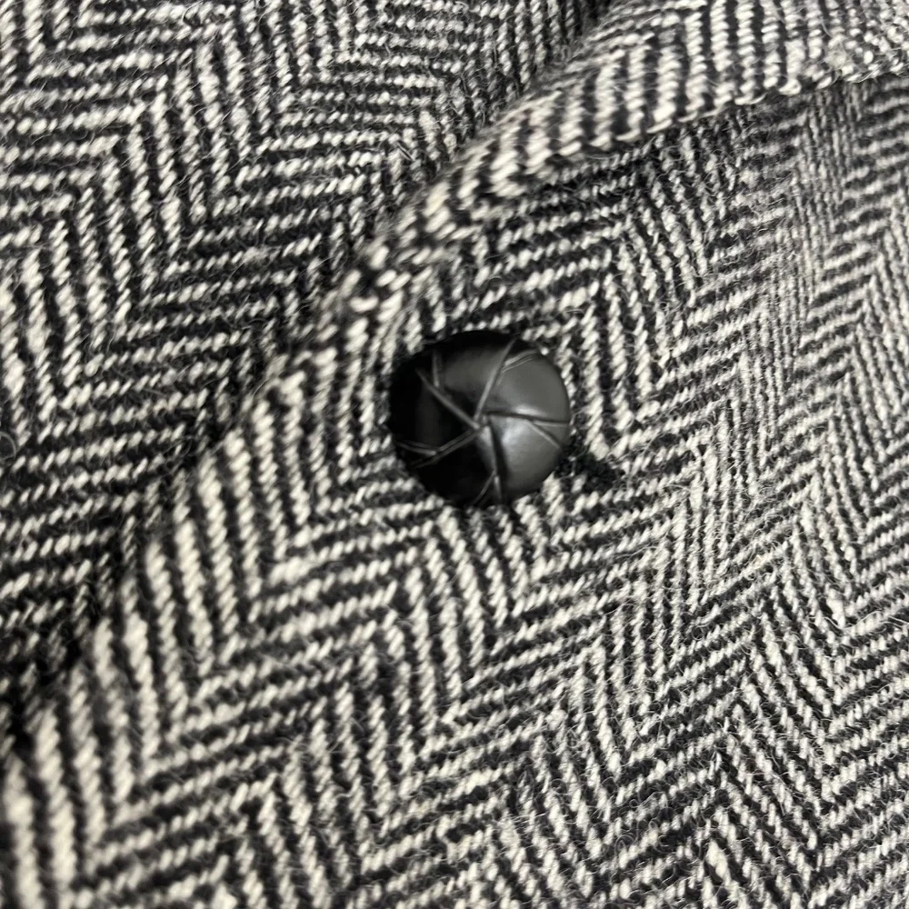 Protocol Mens 44R Single Breasted Blazer Gray Wool Tweed Herringbone‎ Two-Button